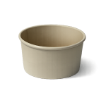 Contenedor de Bambú Redondo con Tapadera Transparente 32 oz