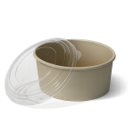 Contenedor de Bambú Redondo con Tapadera Transparente 32 oz - Imagen 2