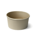 Contenedor de Bambú Redondo con Tapadera Transparente 24 oz
