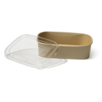 Contenedor de Bambú Rectangular con Tapadera Transparente 16 oz - Imagen 2