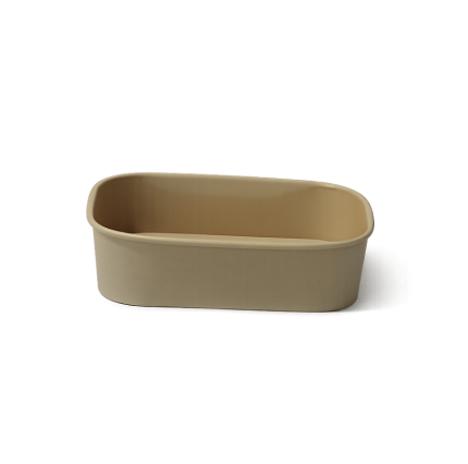 Contenedor de Bambú Rectangular con Tapadera Transparente 16 oz