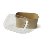 Contenedor de Bambú Rectangular con Tapadera Transparente 32 oz - Imagen 2